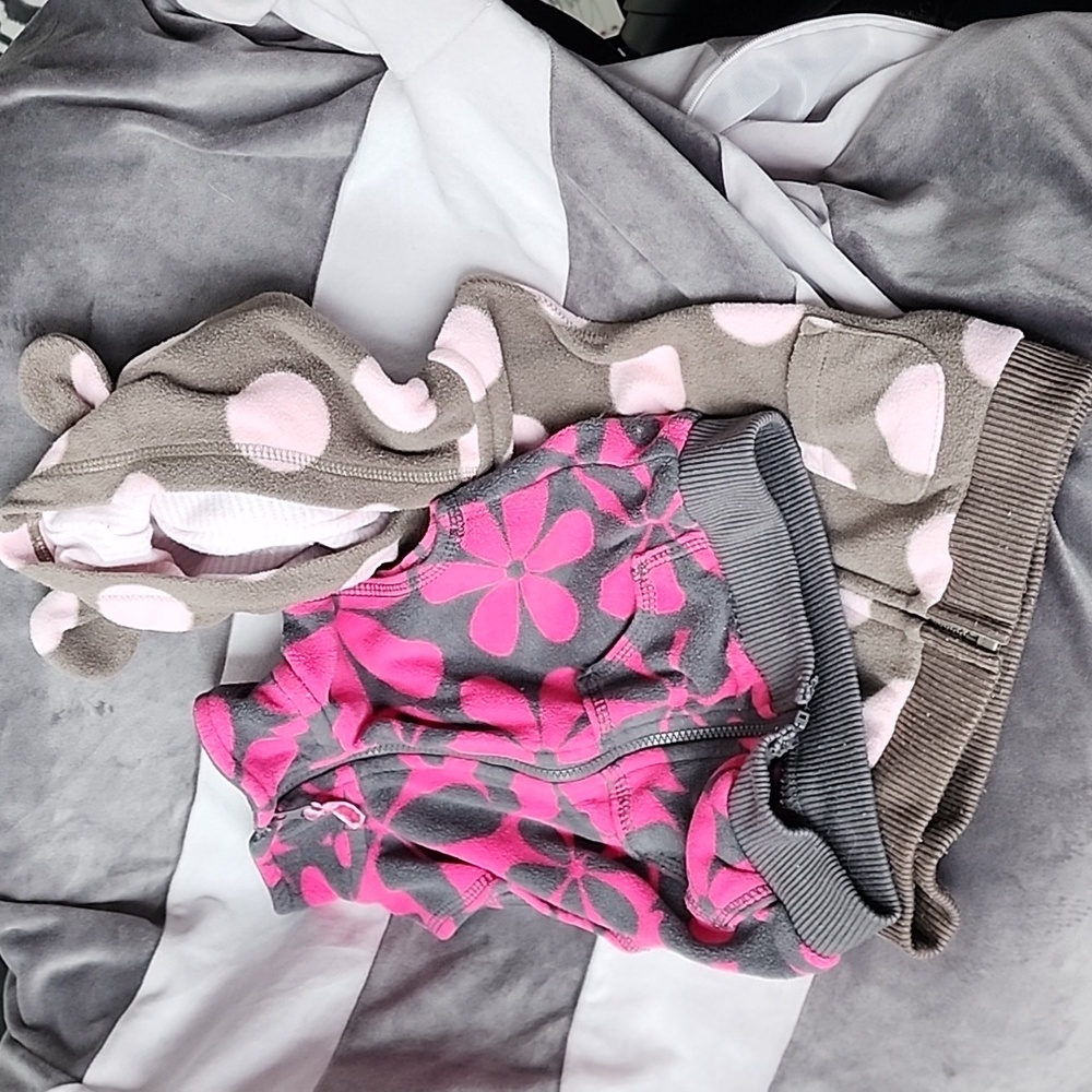 Two 9m fleece girls vests